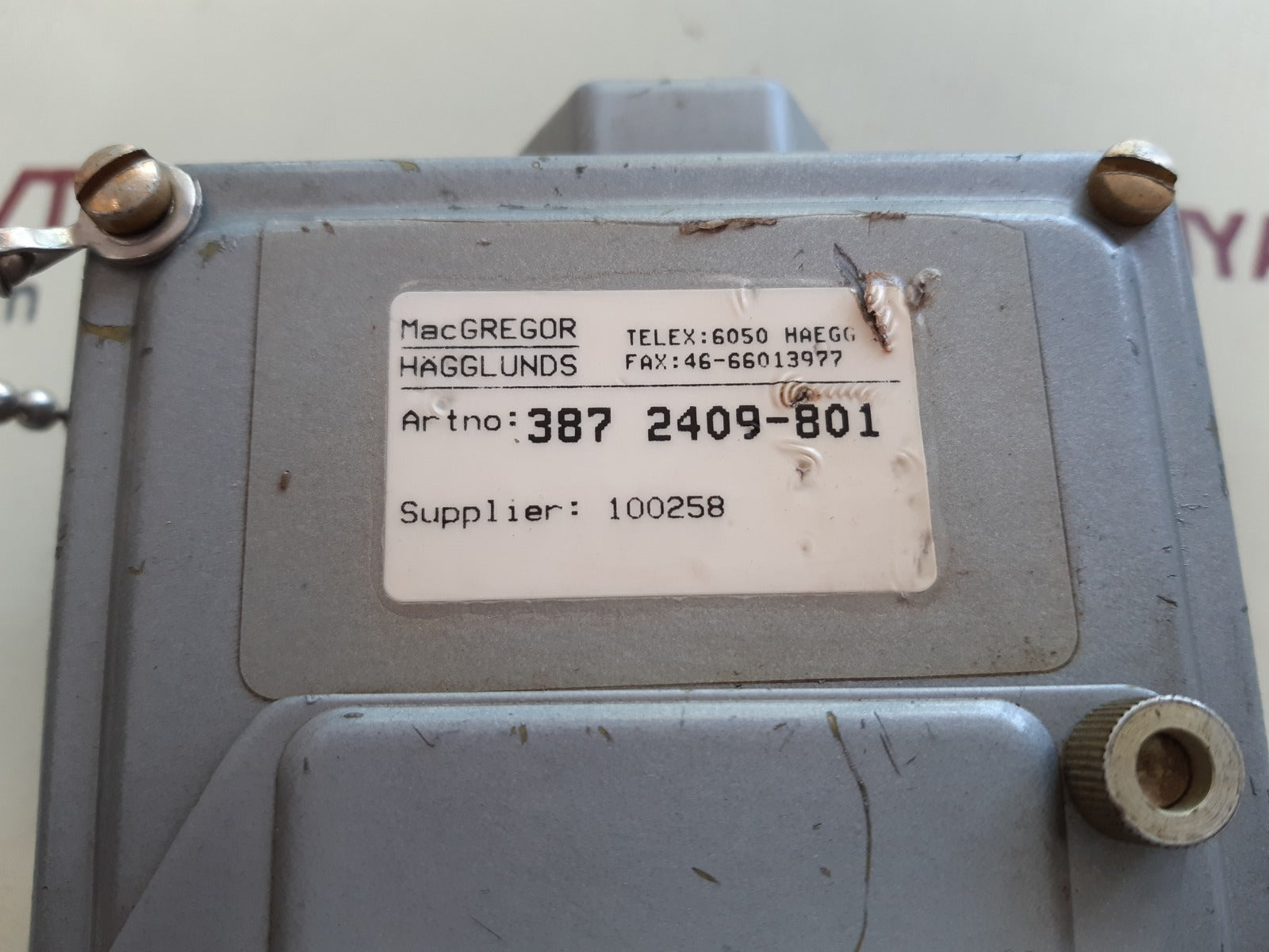 Macgregor hagglunds 387 2409-801 pressure switch