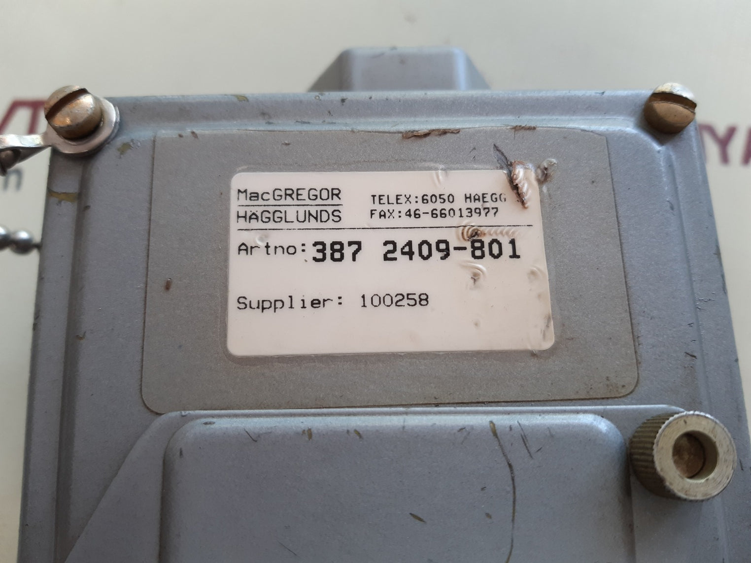 Macgregor hagglunds 387 2409-801 pressure switch