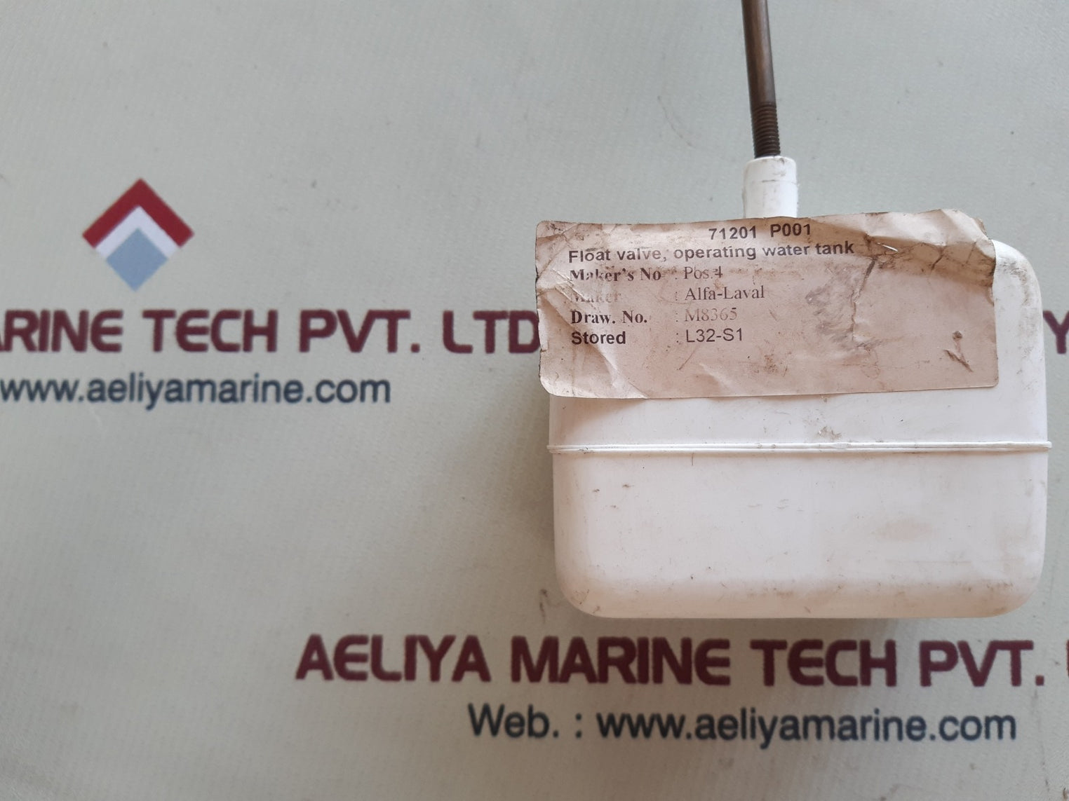 Alfa-laval 71201 p001 float valve operating water tank