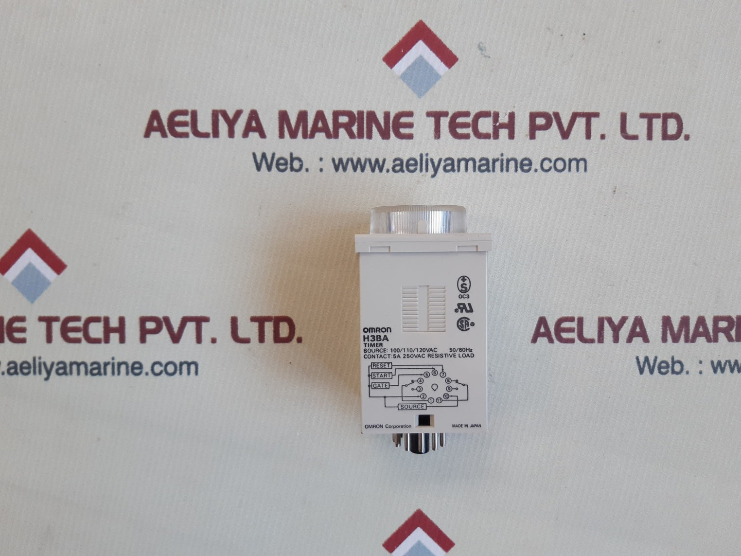 Set of 5x Omron h3ba timer relay 100/110/120vac 0-5sec