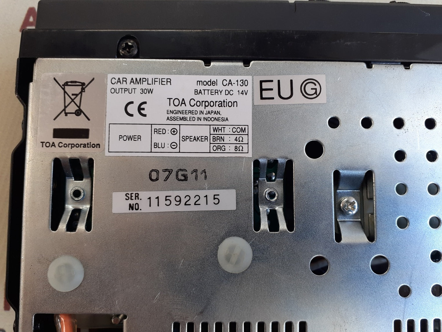 Toa ca-130 car amplifier