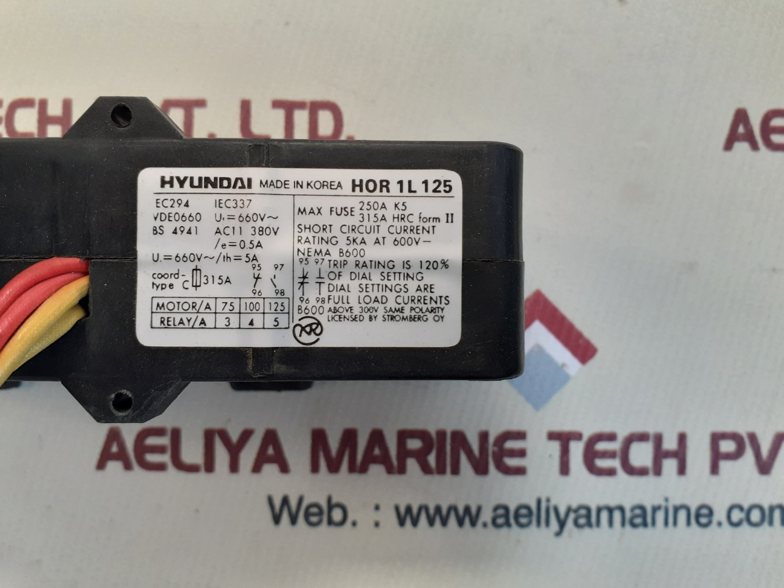 Hyundai hor 1l 125 thermal overload relay