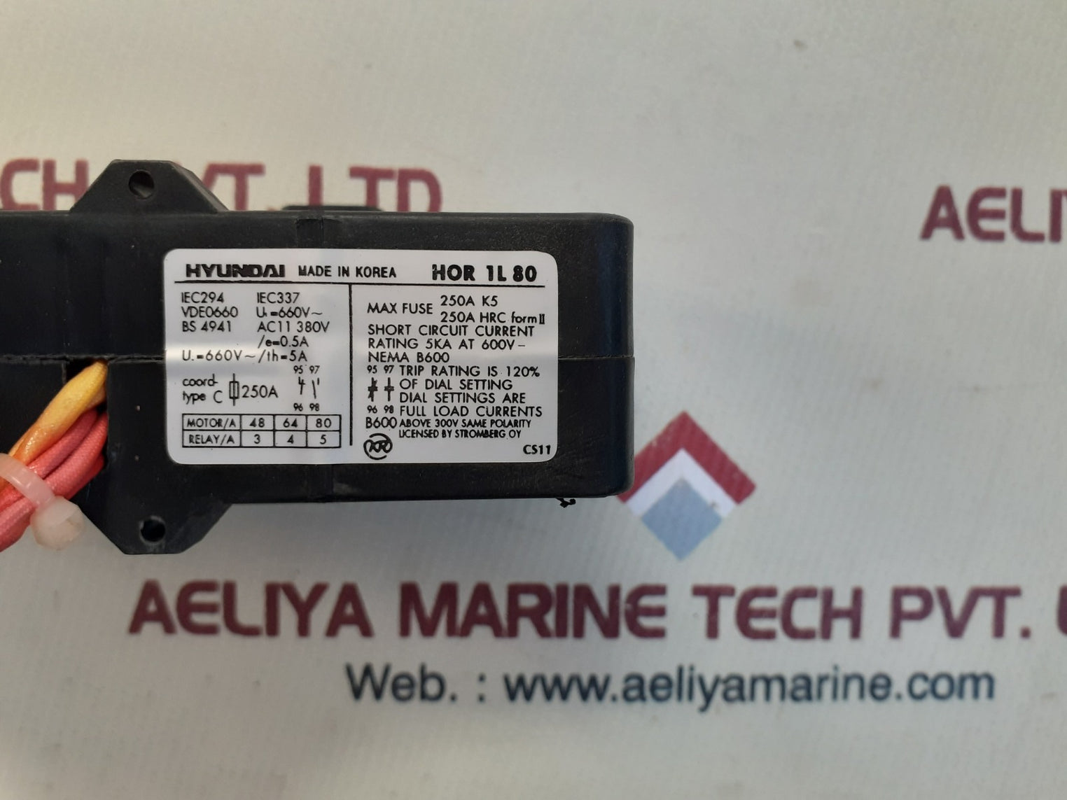 Hyundai hor 1l 80 thermal overload relay