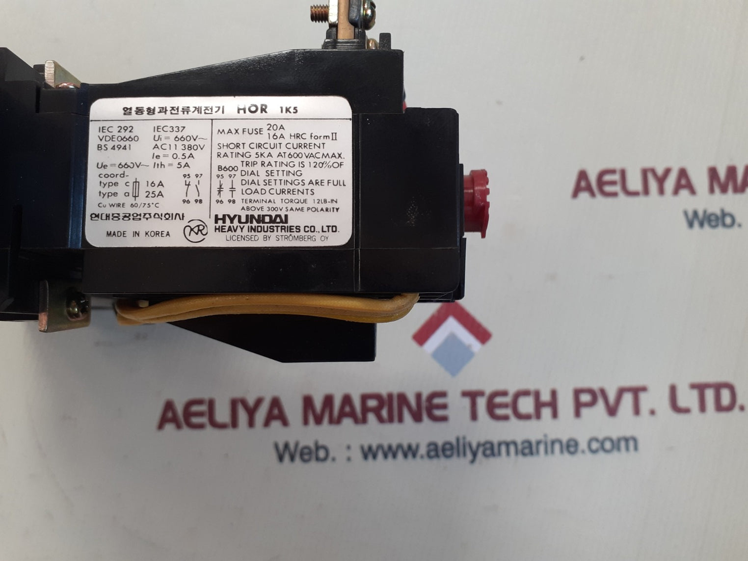 Hyundai hor 1l 80 thermal overload relay