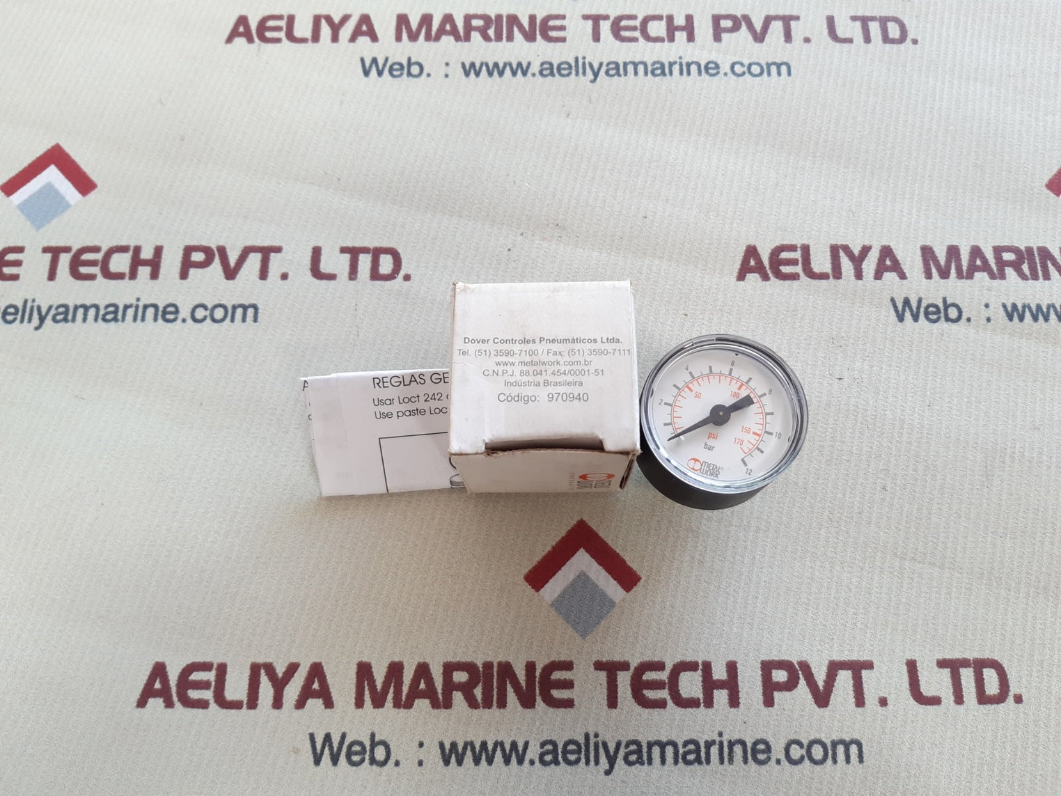 Metal work pneumatic gauge 12-170 psi 2-12 bar