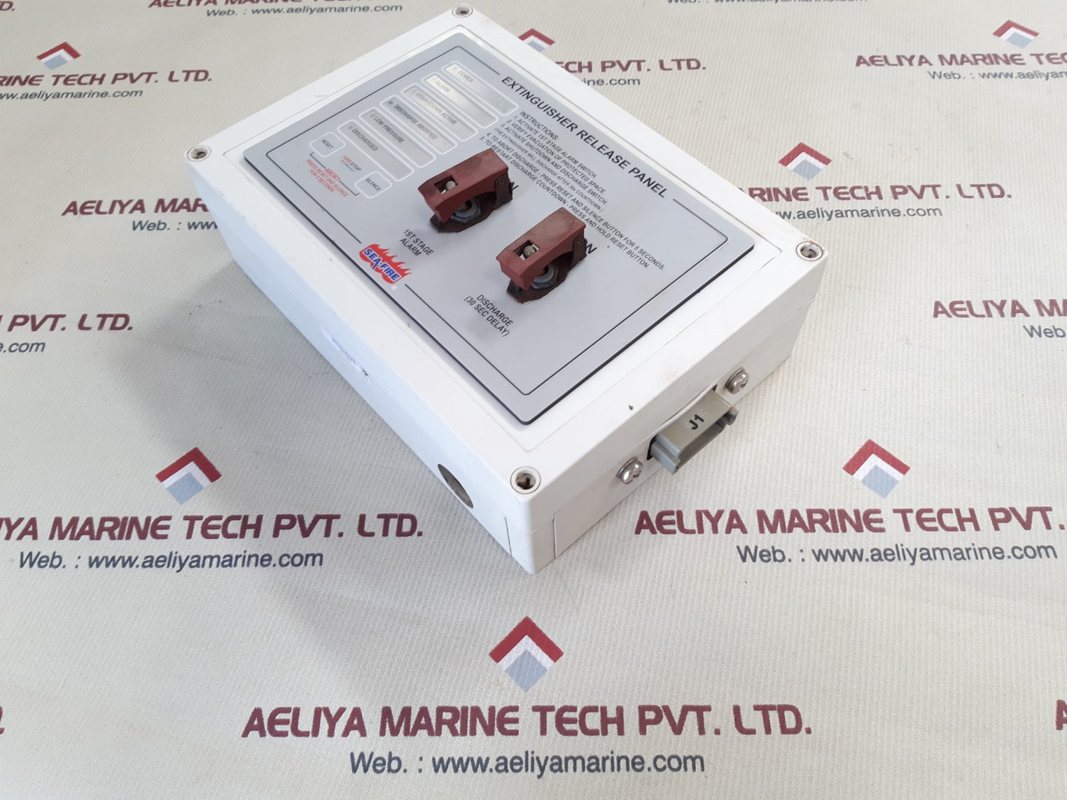 Sea-fire extinguisher release panel