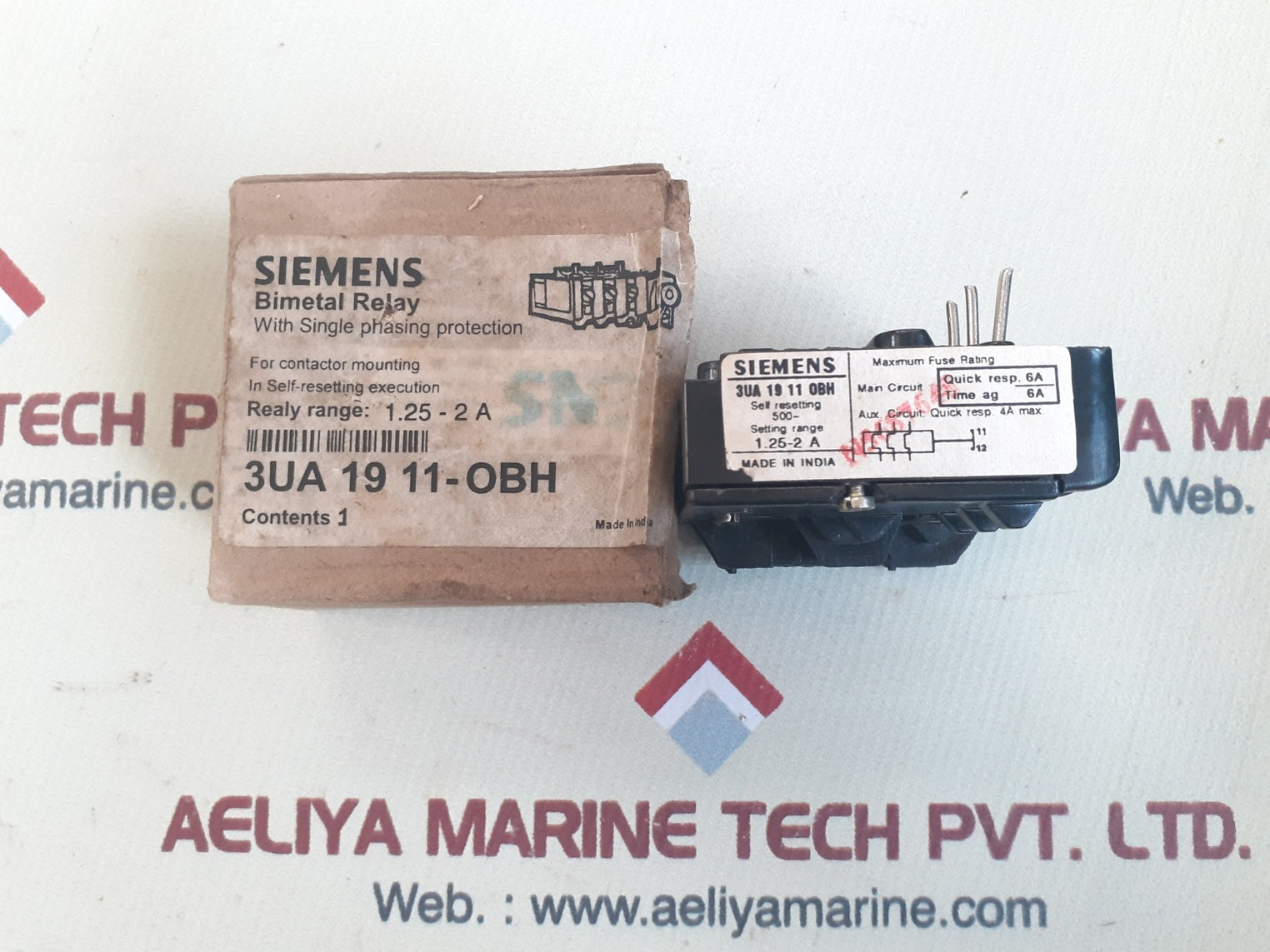 Siemens 3ua 19 11-0bh bimetal relay