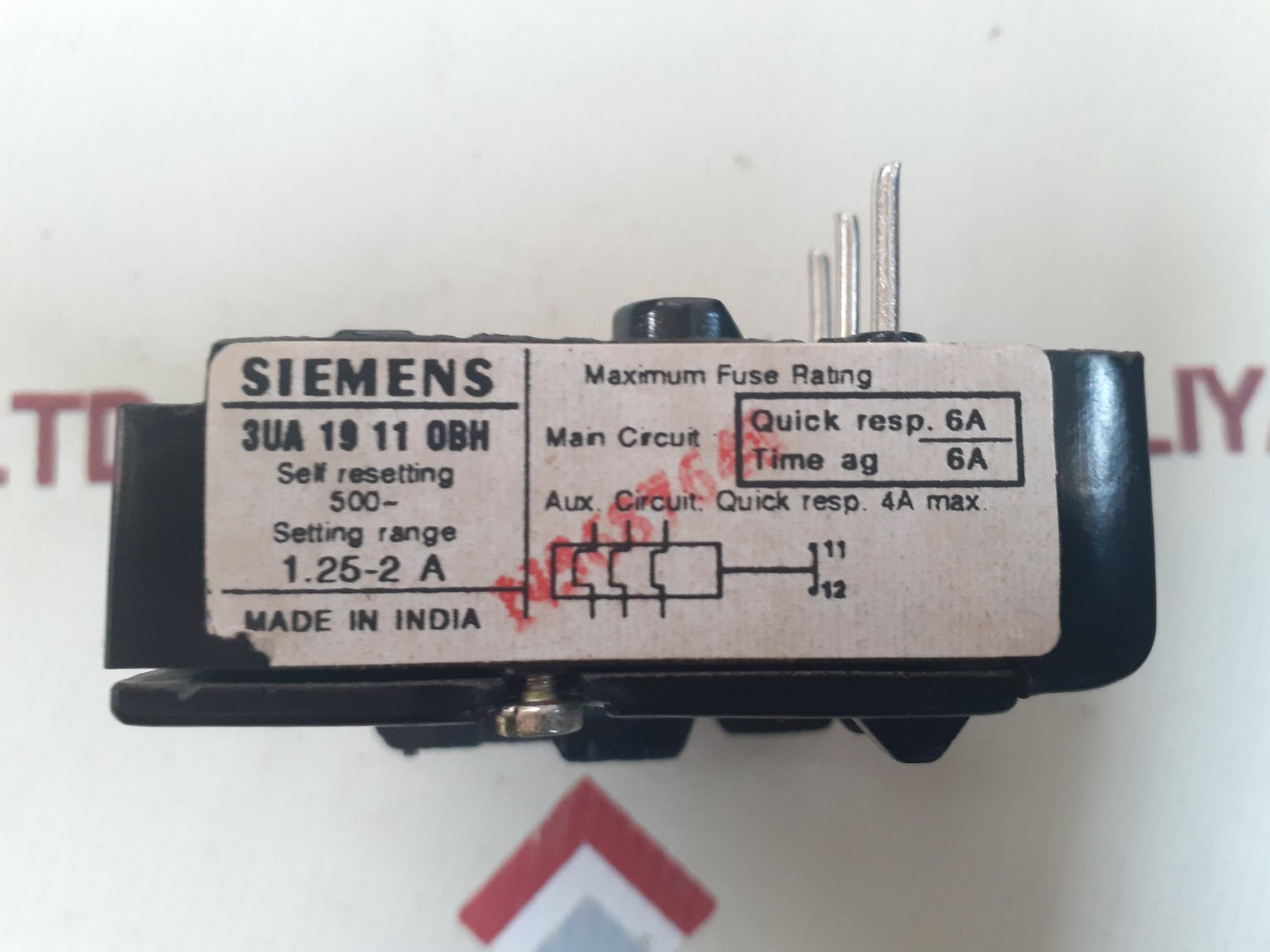 Siemens 3ua 19 11-0bh bimetal relay