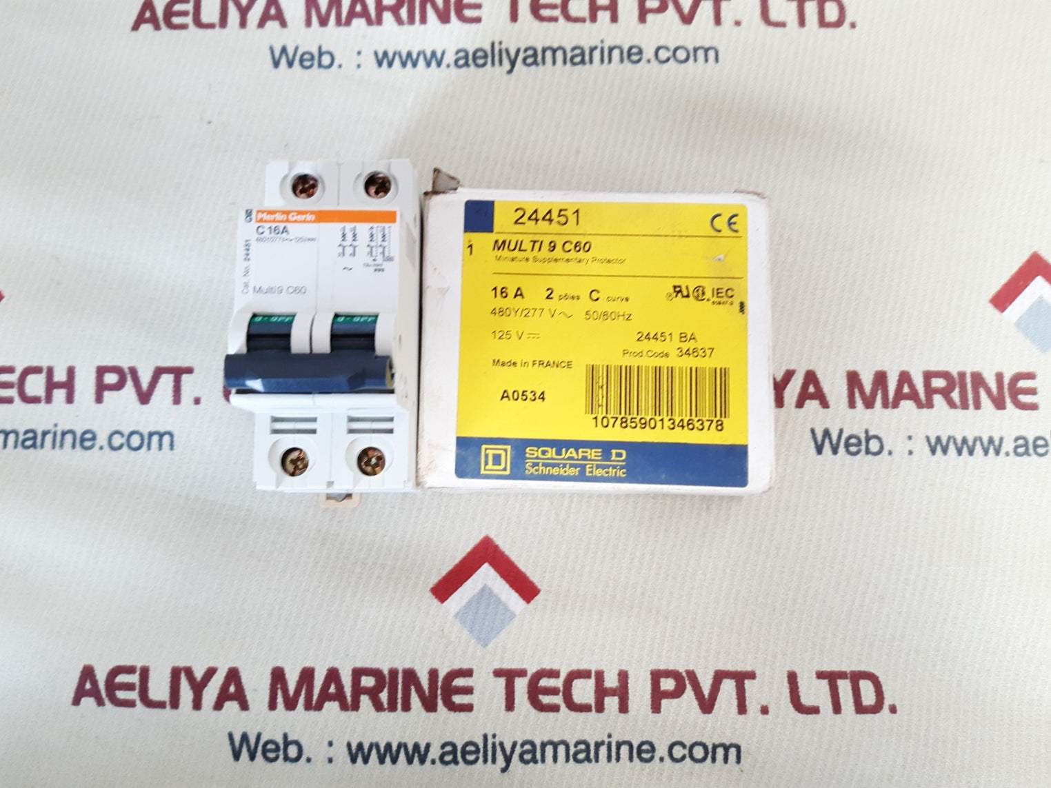 Merlin gerin multi9 c60 c16a 24451 2pole circuit breaker