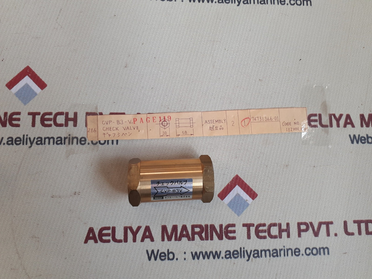 Oscar cvp-b3-v check valve 