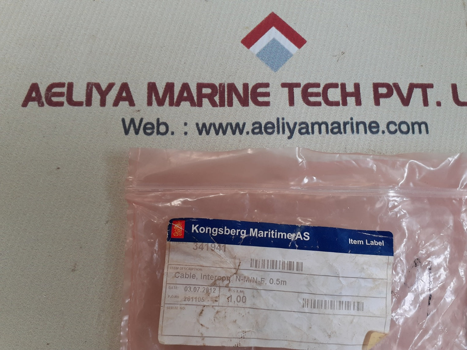 Kongsberg maritime 341941 item label