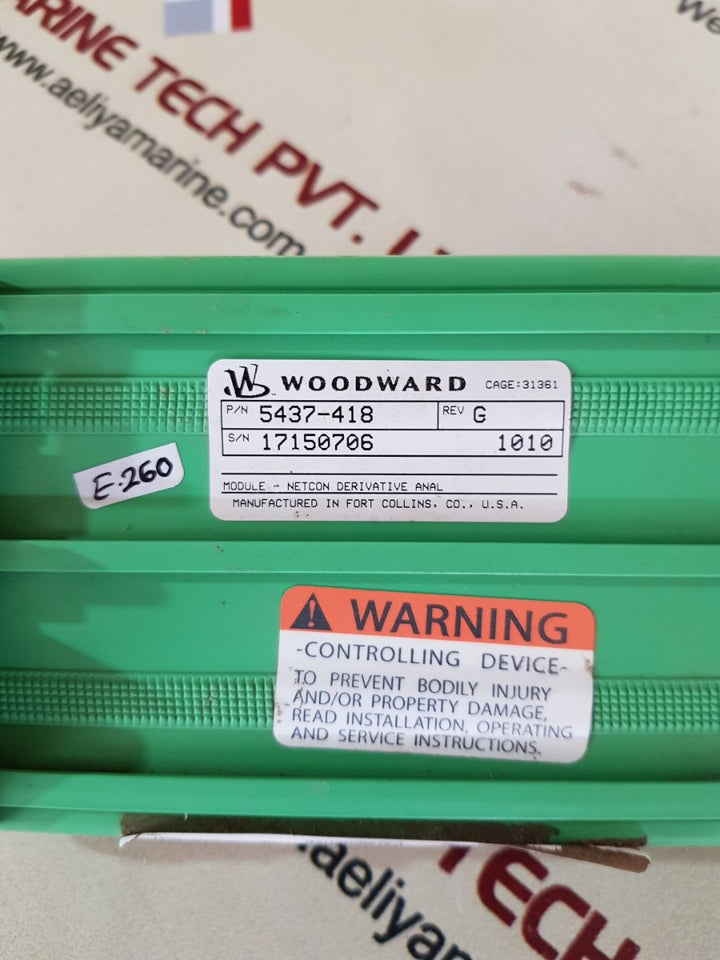 Woodward 5437-418 module netcon derivative analog rev.G