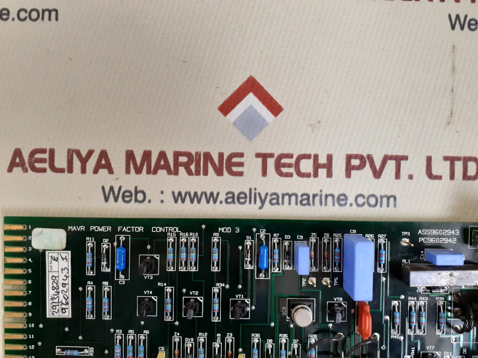 Brush hawker pc9602942 ass9602943 mod 3 mavr power factor control