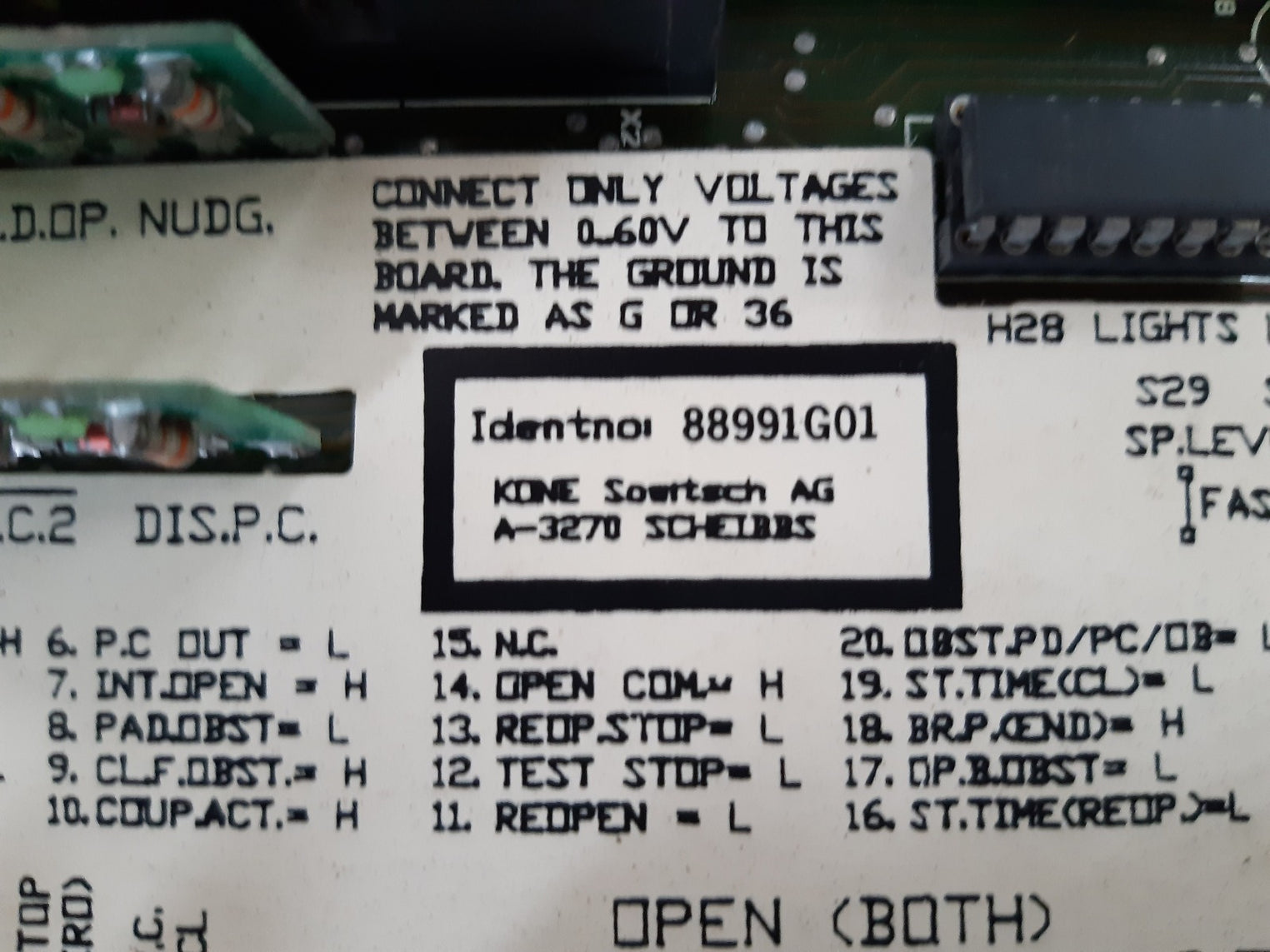 Kone 88991g01 pcb card 376410. h06