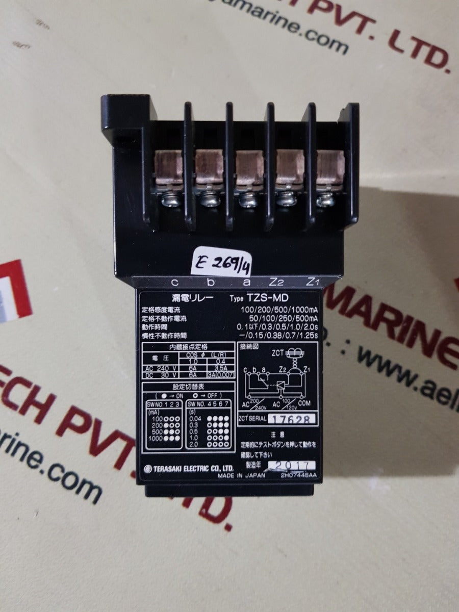Terasaki Tzs-md Earth Leakage Relay Ac 100/200V