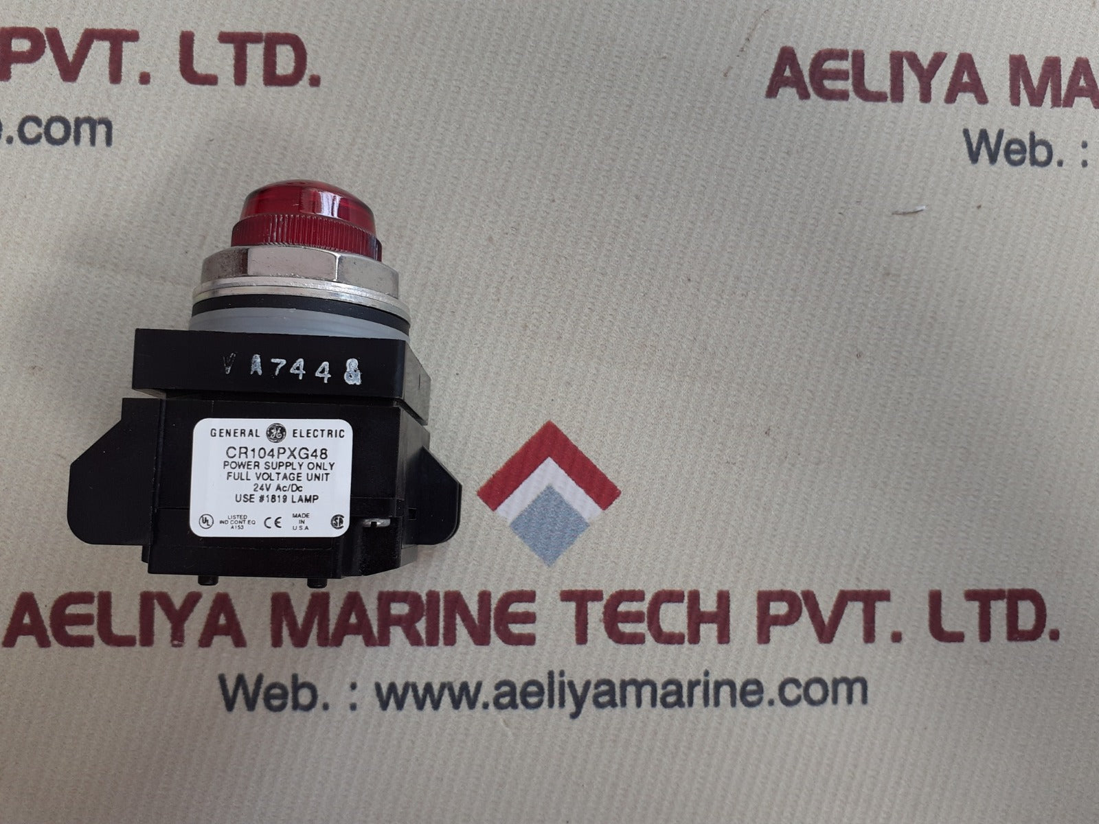General electric cr104pxg48 red push button
