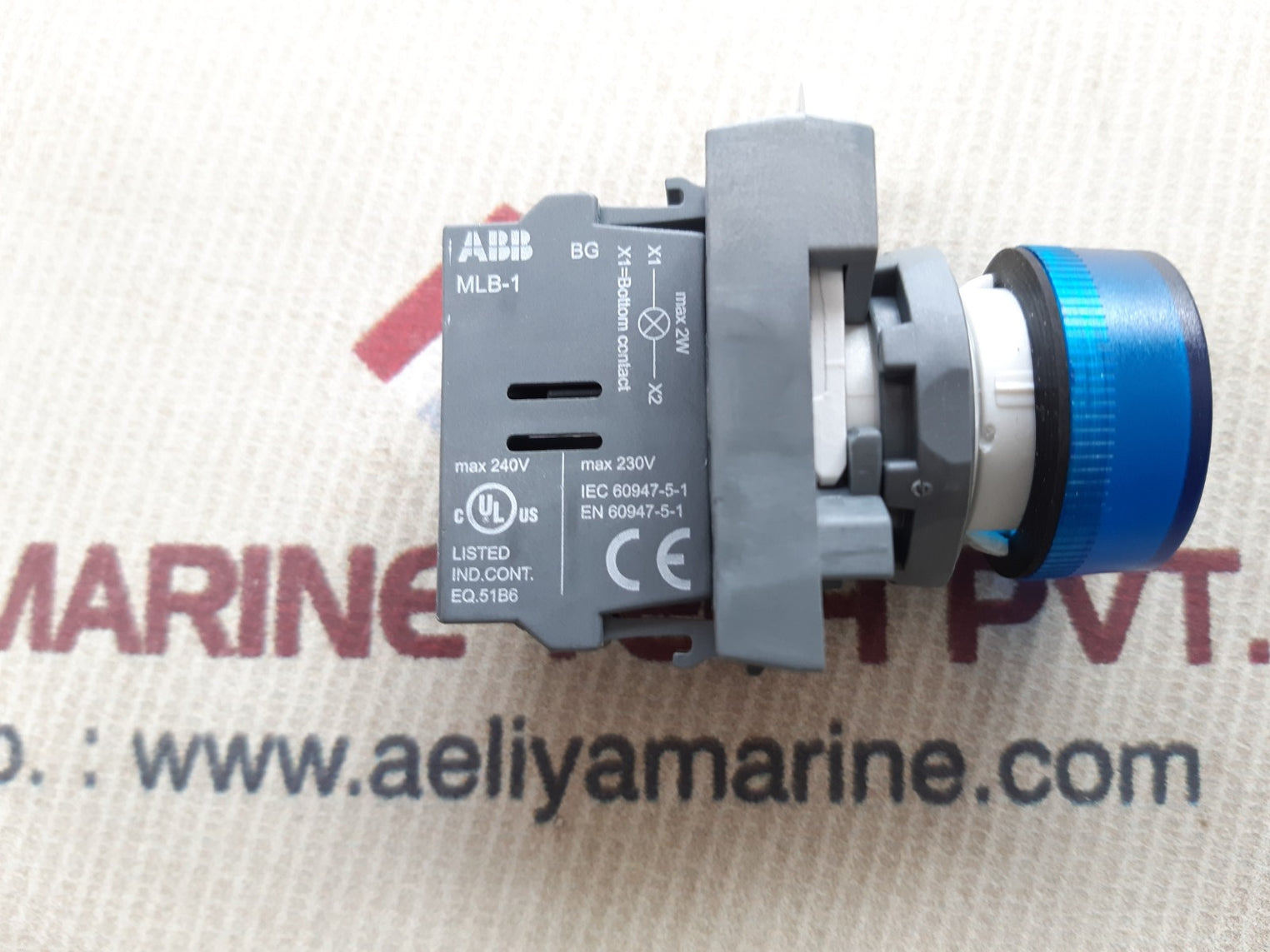 Abb mlb-1 blue pilot light with contact block