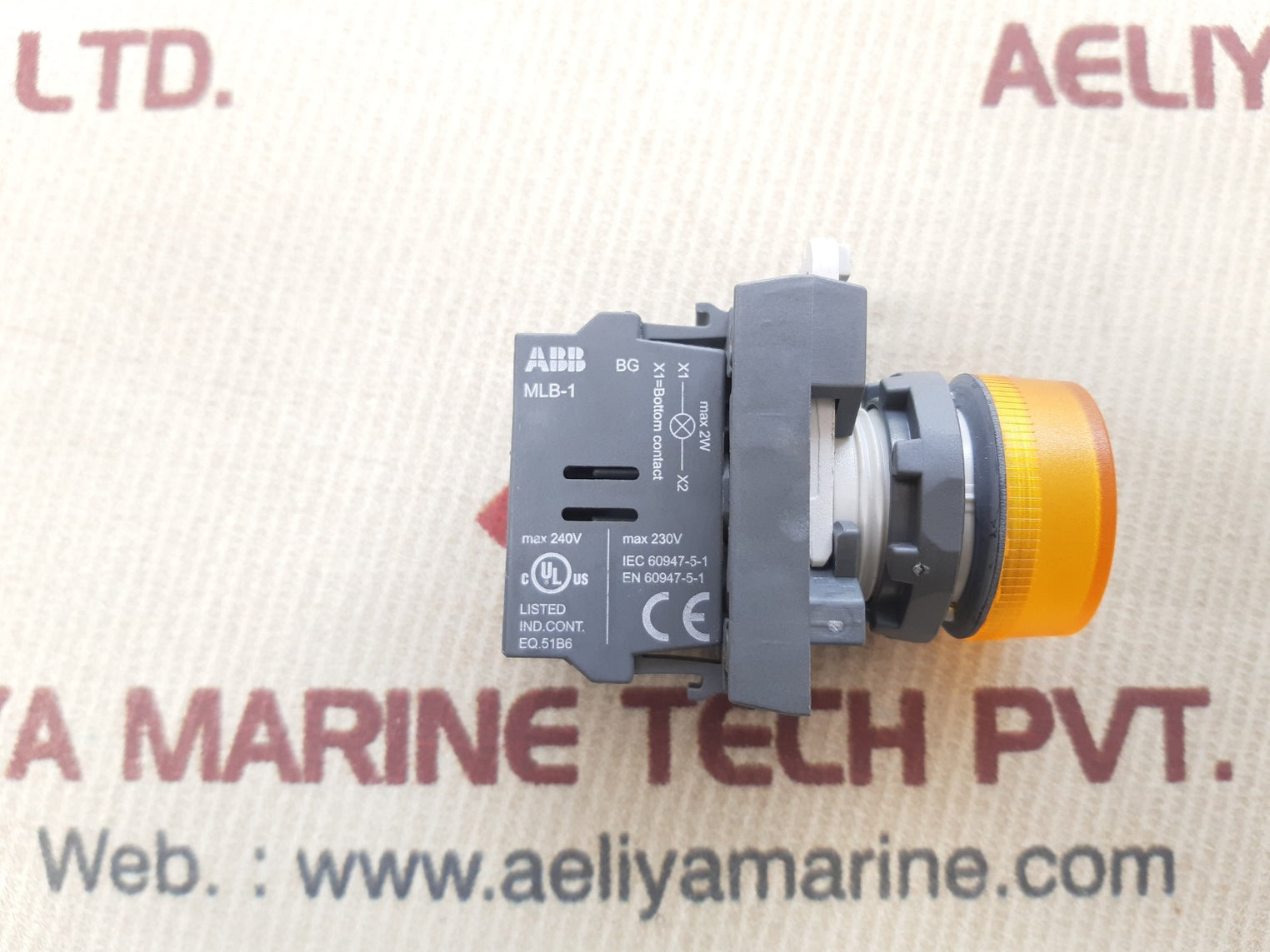 Abb mlb-1 lamp yellow light with contact block