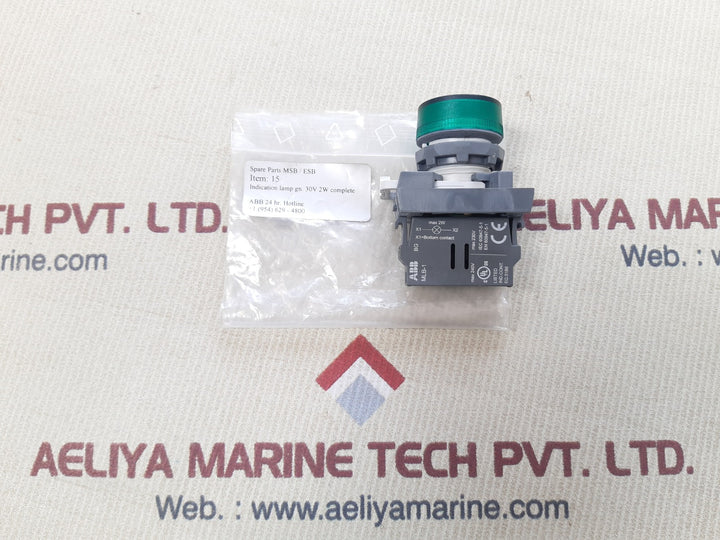 Abb mlb-1 green pilot light with contact block