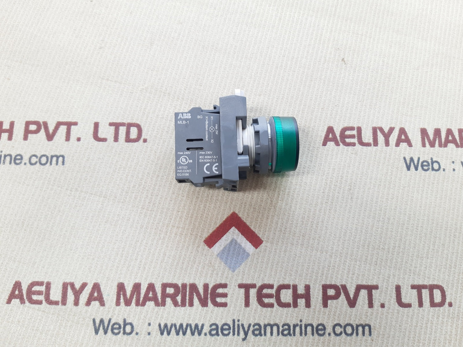 Abb mlb-1 green pilot light with contact block