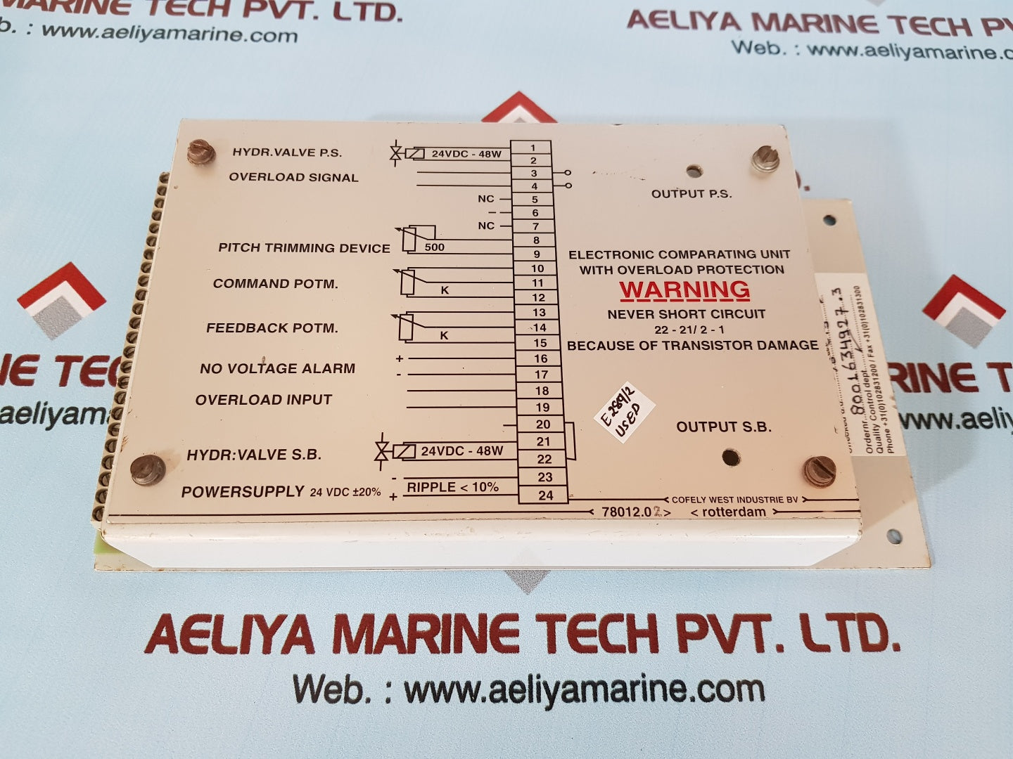 Cofely electronic comparating unit with overload protection