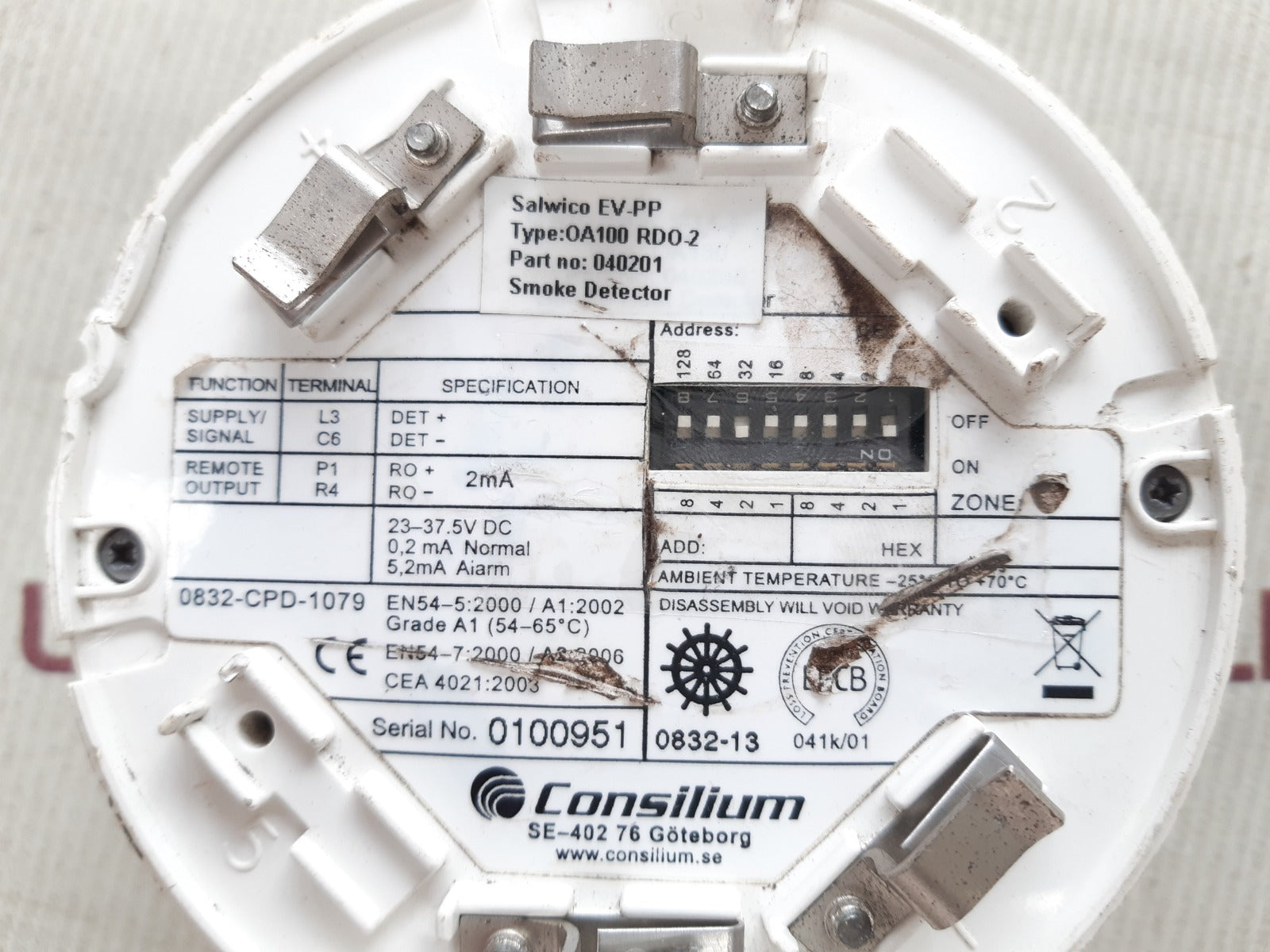 Consilium salwico ev-pp oa100 rdo_2 smoke detector