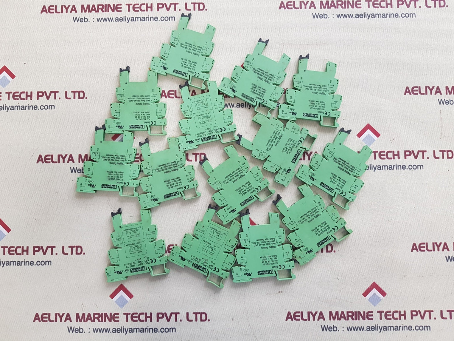 Set of 11x Phoenix contact plc-bsc-24dc/21 terminal block relay