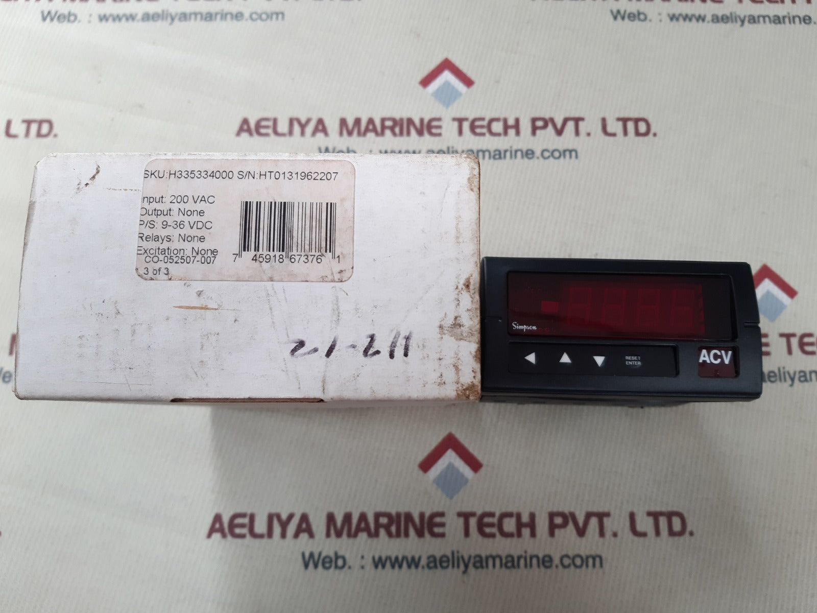 Simpson h335334000 panel meter