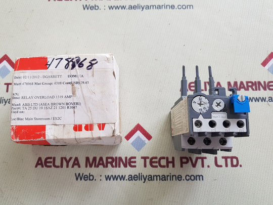 Abb ta25du relay thermal overload