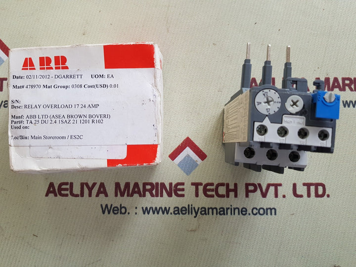 Abb ta25du 2.4 overload relay