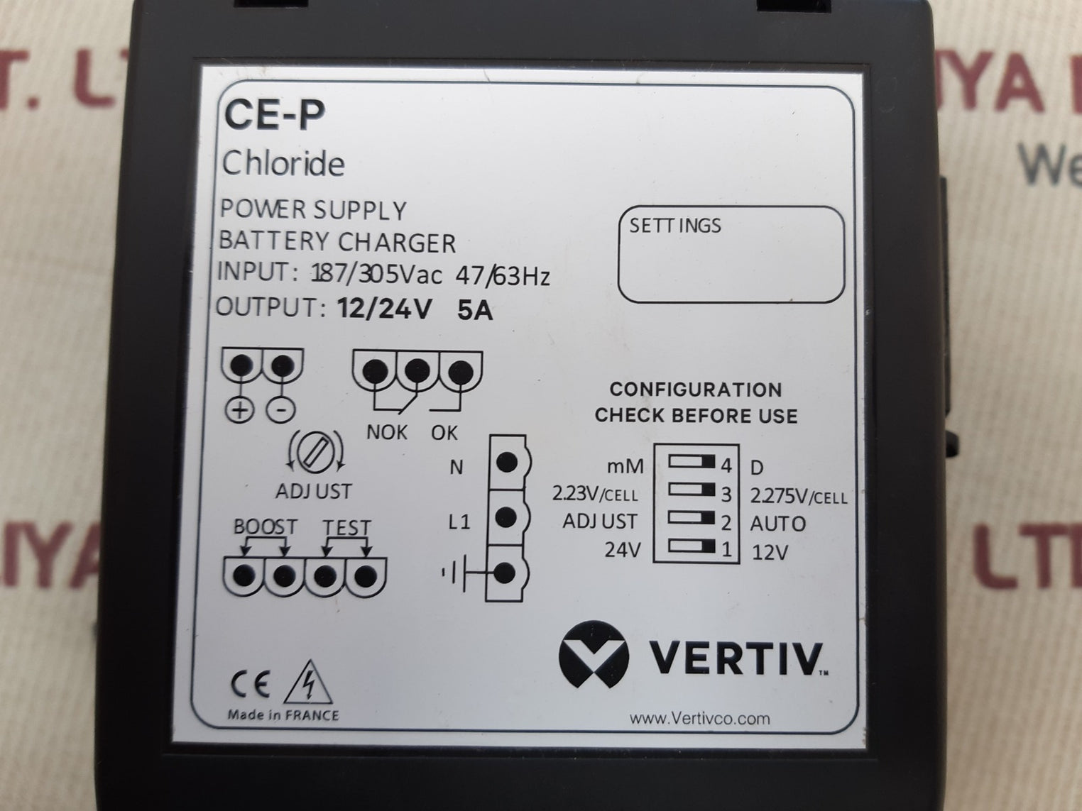 Vertiv ce-p chloride power supply battery charger