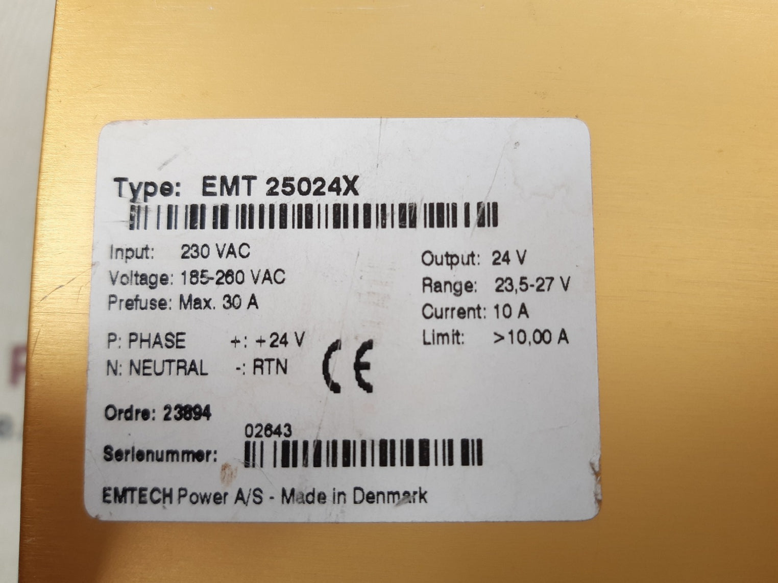 Emtech power emt 25000 emt 25024x power supply