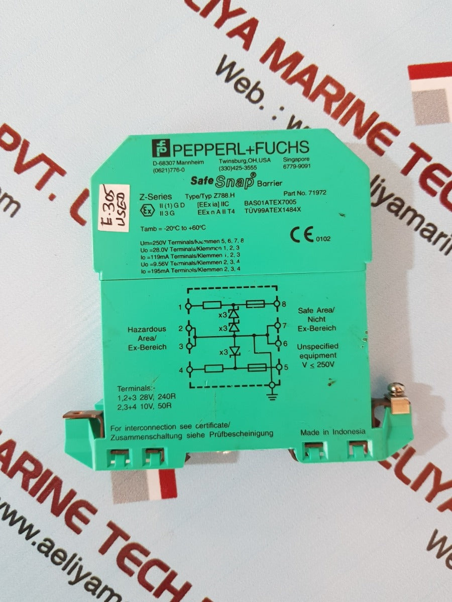 Pepperl+fuchs z-series z788.h zener barrier 71972