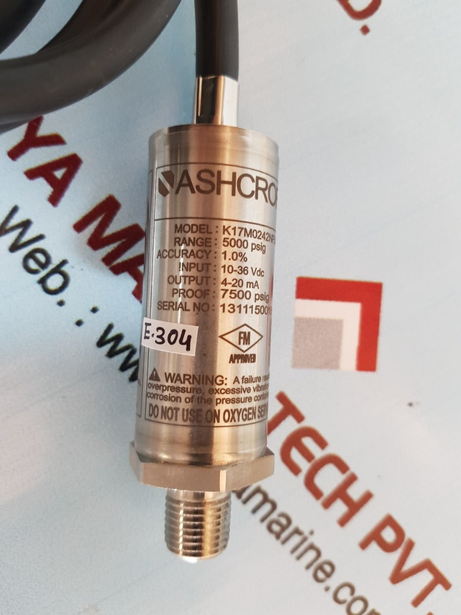 Ashcroft k17m0242nf5000# pressure transducer 5000psig
