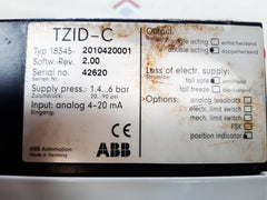 Abb tzid-c 18345-2010420001 electro pneumatic postioner