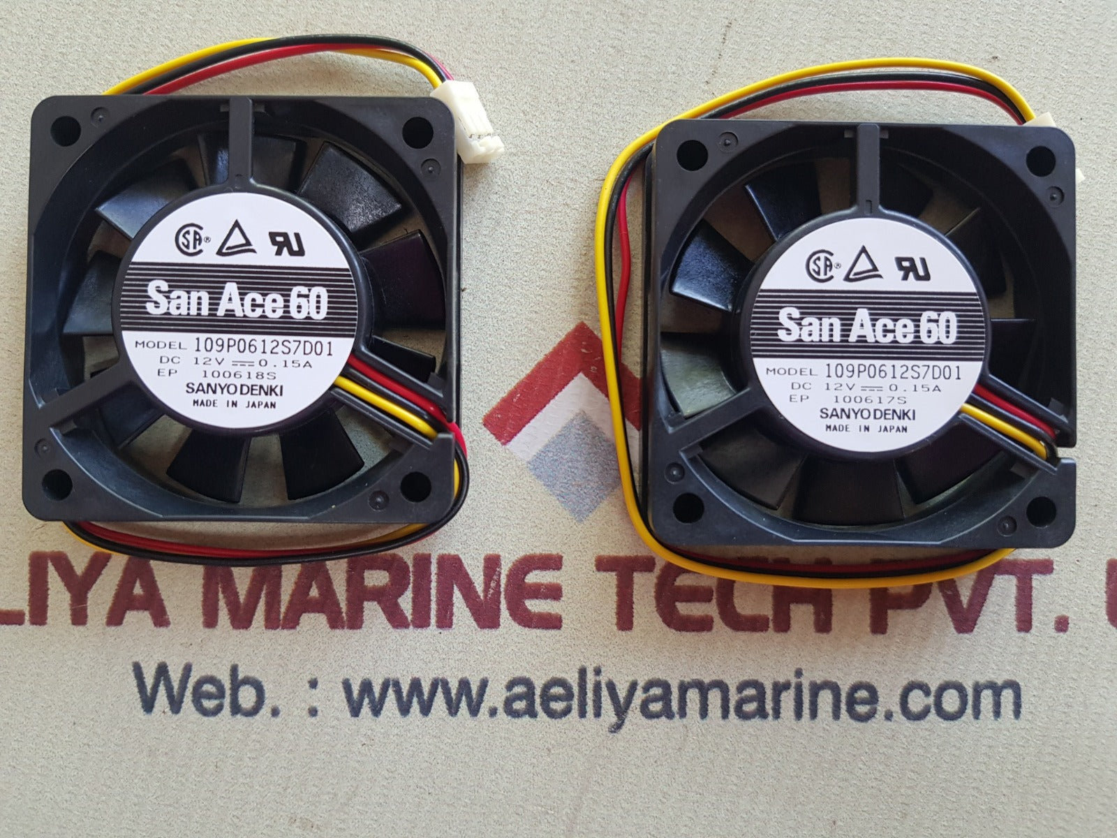lot of 2x Sanyo denki san ace 60 109p0612s7d01 cooling fan dc 12v --- 0.15a