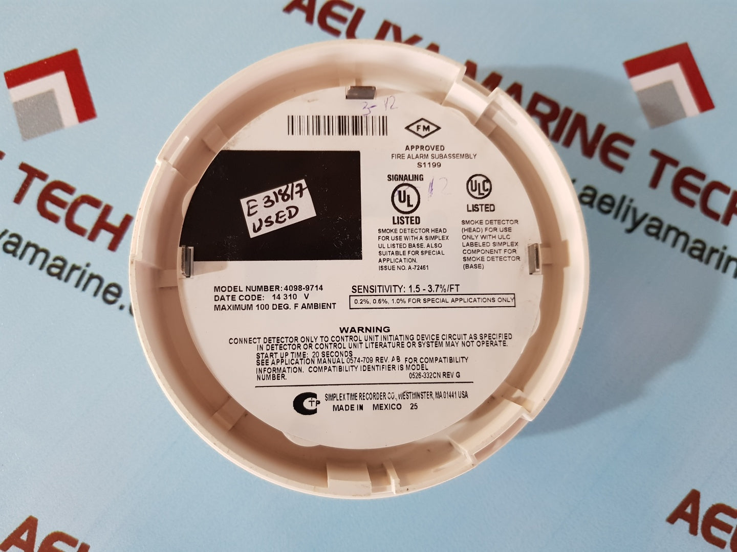 Lot of 7x Simplex 4098-9714 smoke detector