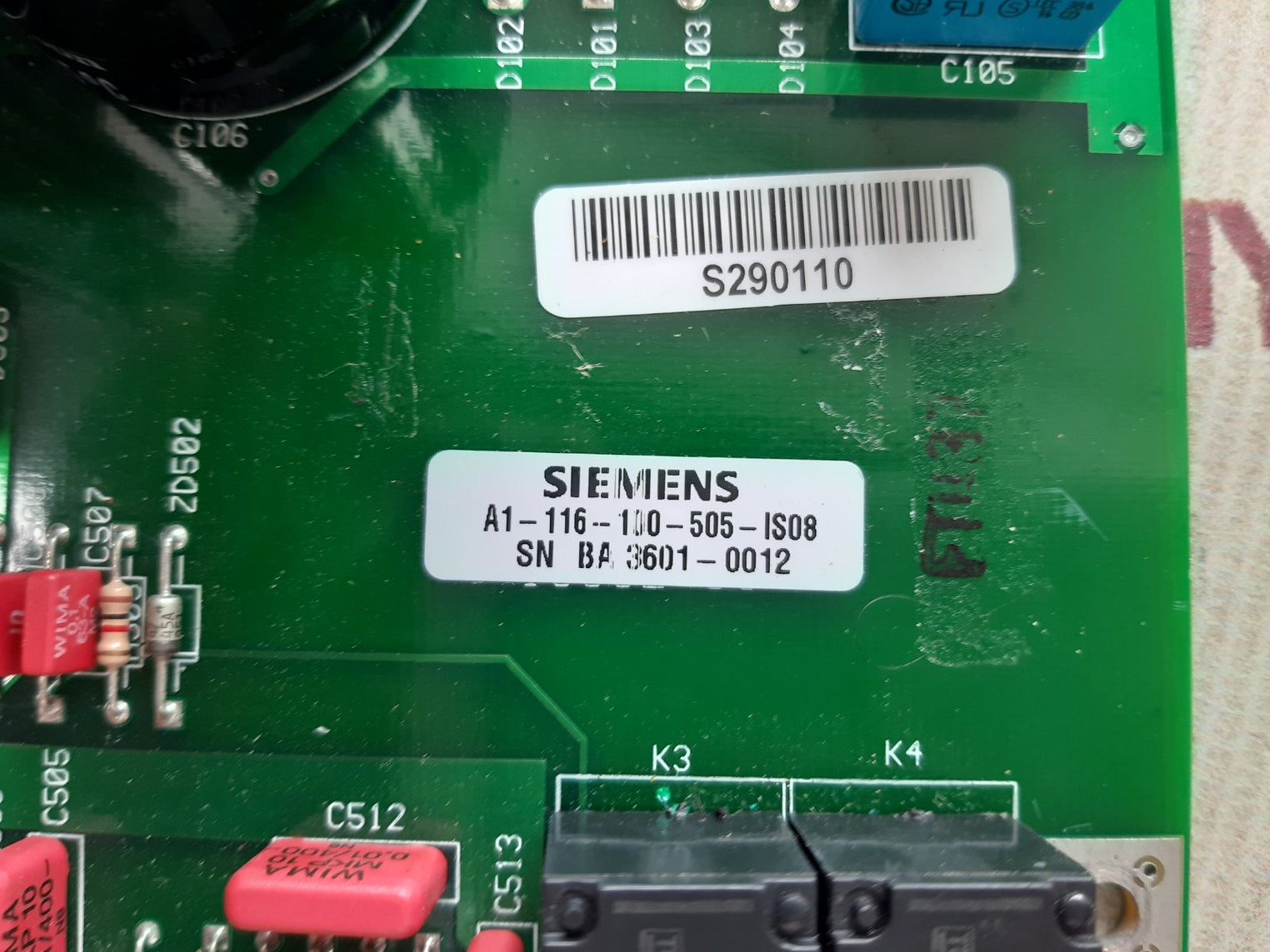 Siemens a1-116-100-505-is08 power and interface board