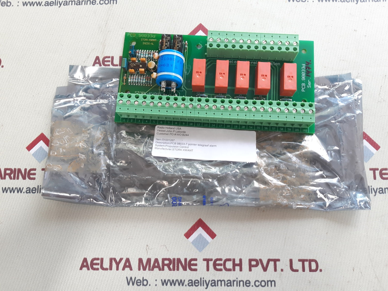 Stork-kwant pcb 98033d telegraph relay system alarm propulsion control 