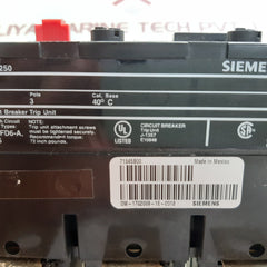 Siemens fd63t250 circuit 3pole breaker trip unit 250amp