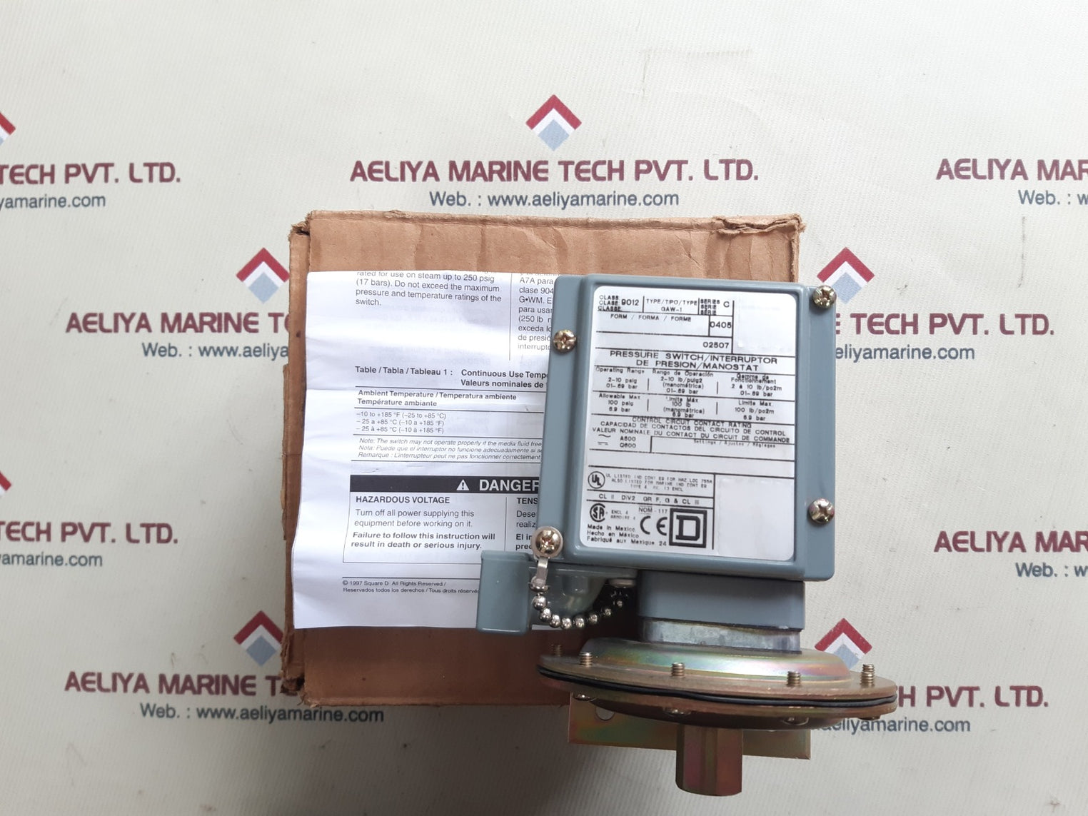 Square D 9012 gaw-1 ser.c pressure switch