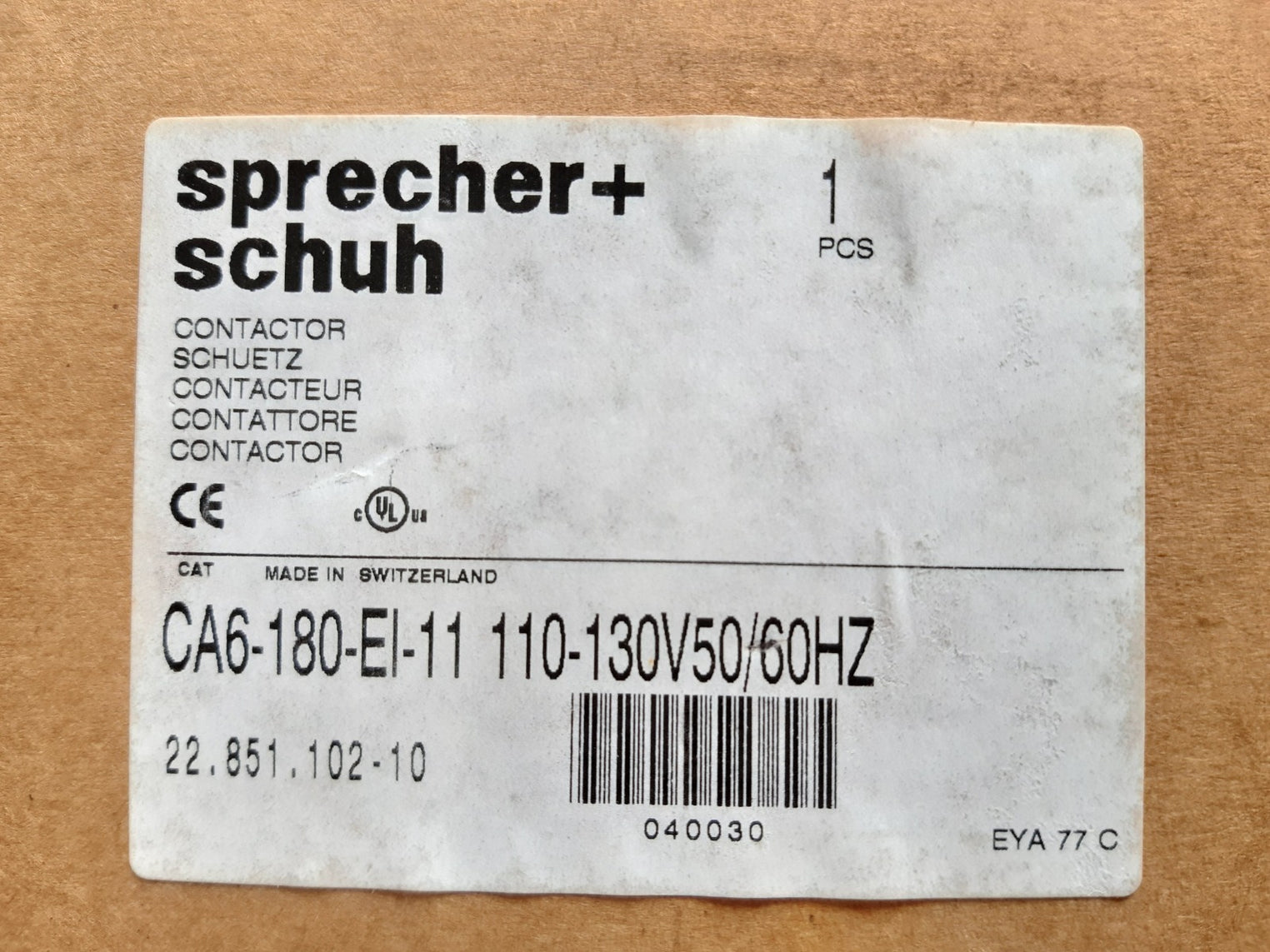 Sprecher+schuh ca6-180-ei contactor