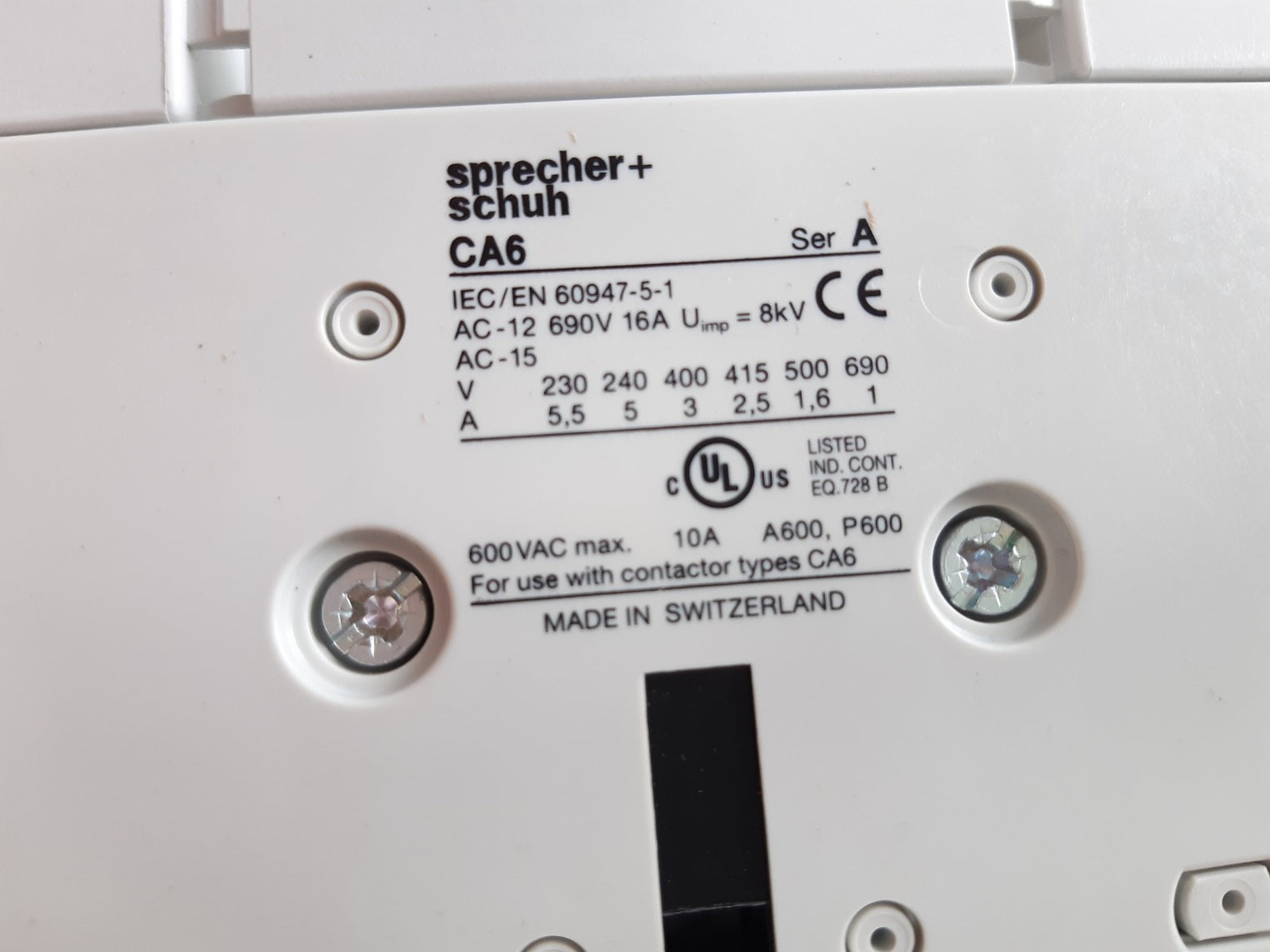 Sprecher+schuh ca6-180-ei contactor