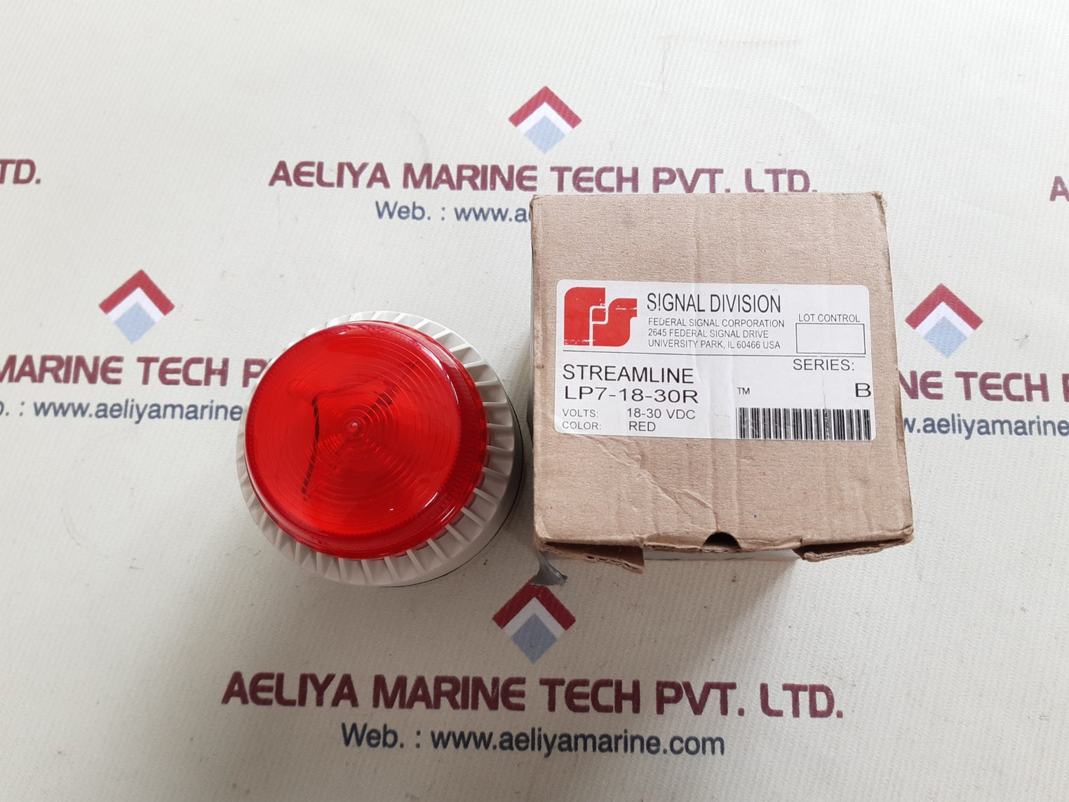 Federal signal lp7-18-30r ser.B red streamline low profile combination sounder