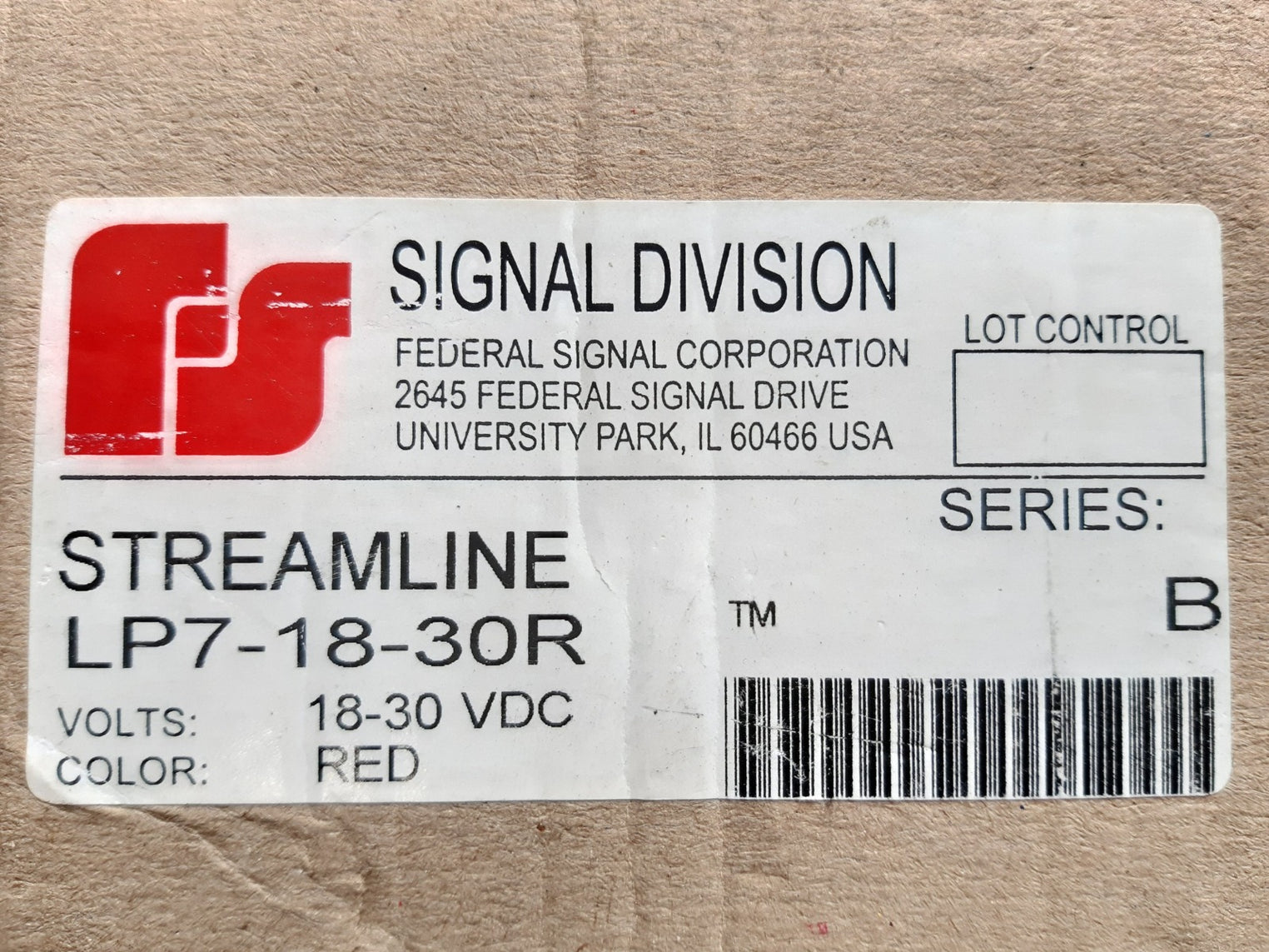 Federal signal lp7-18-30r ser.B red streamline low profile combination sounder