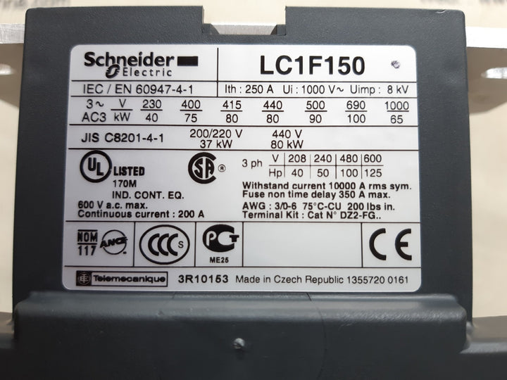 Schneider electric lc1 f150f5 contactor
