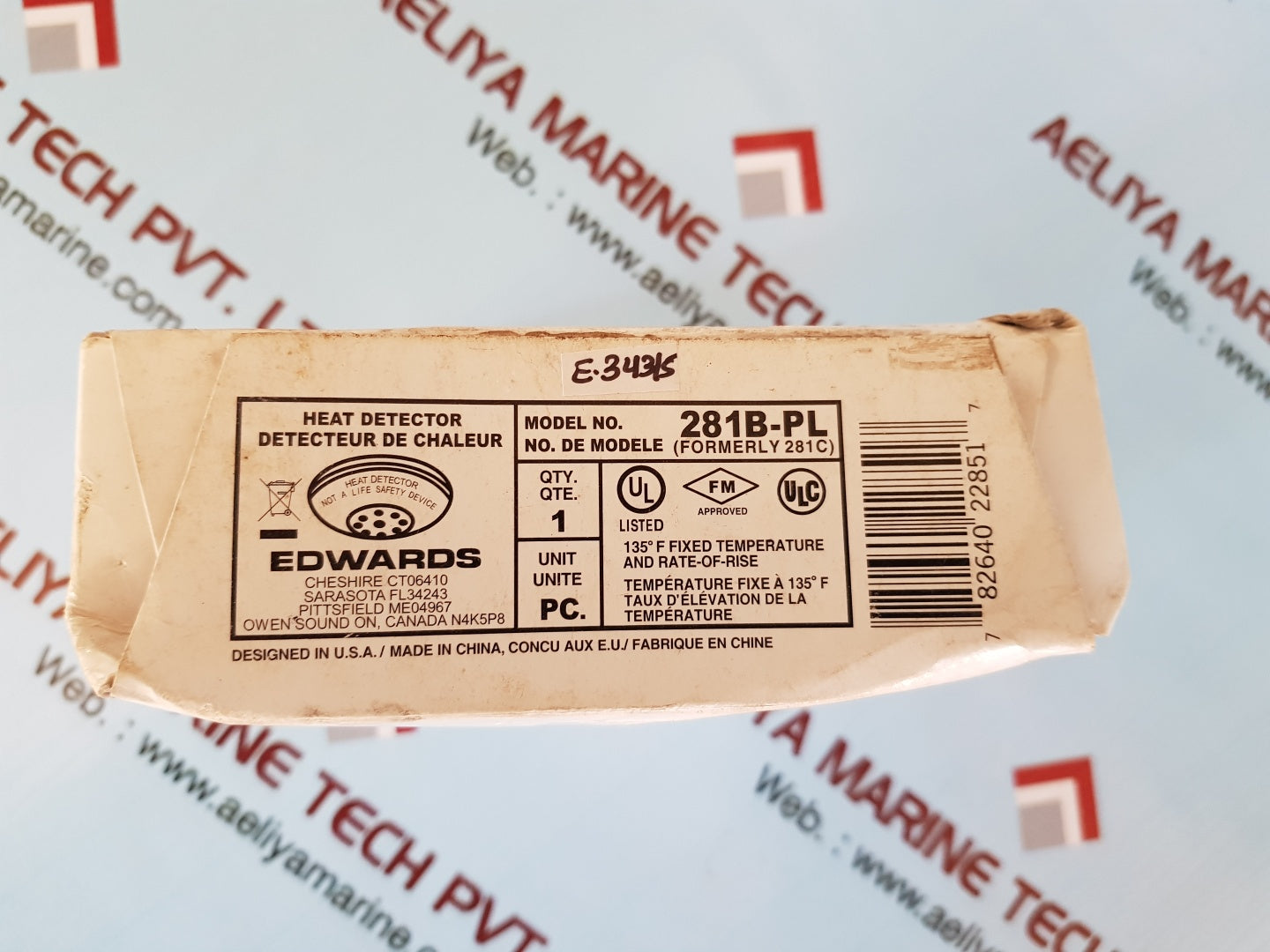 Edwards 281b-pl heat detector