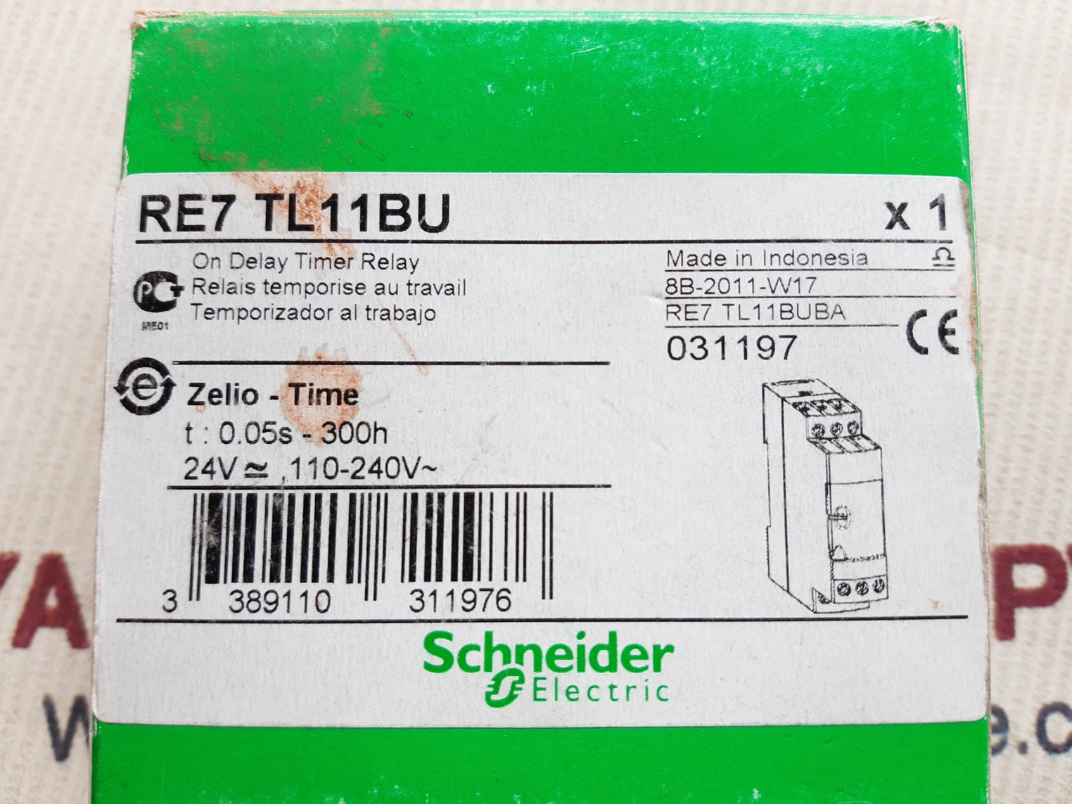 Schneider electric re7 tl11bu on delay timer relay