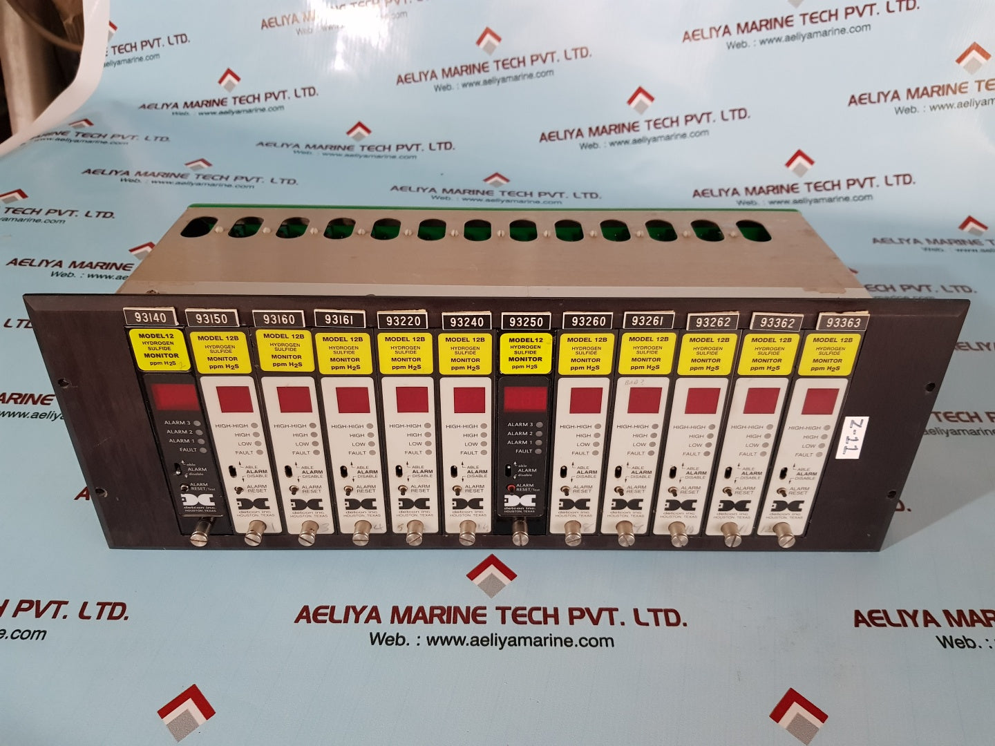 Detcon model 12/12b hydrogen sulfide monitor ppm h2s rack
