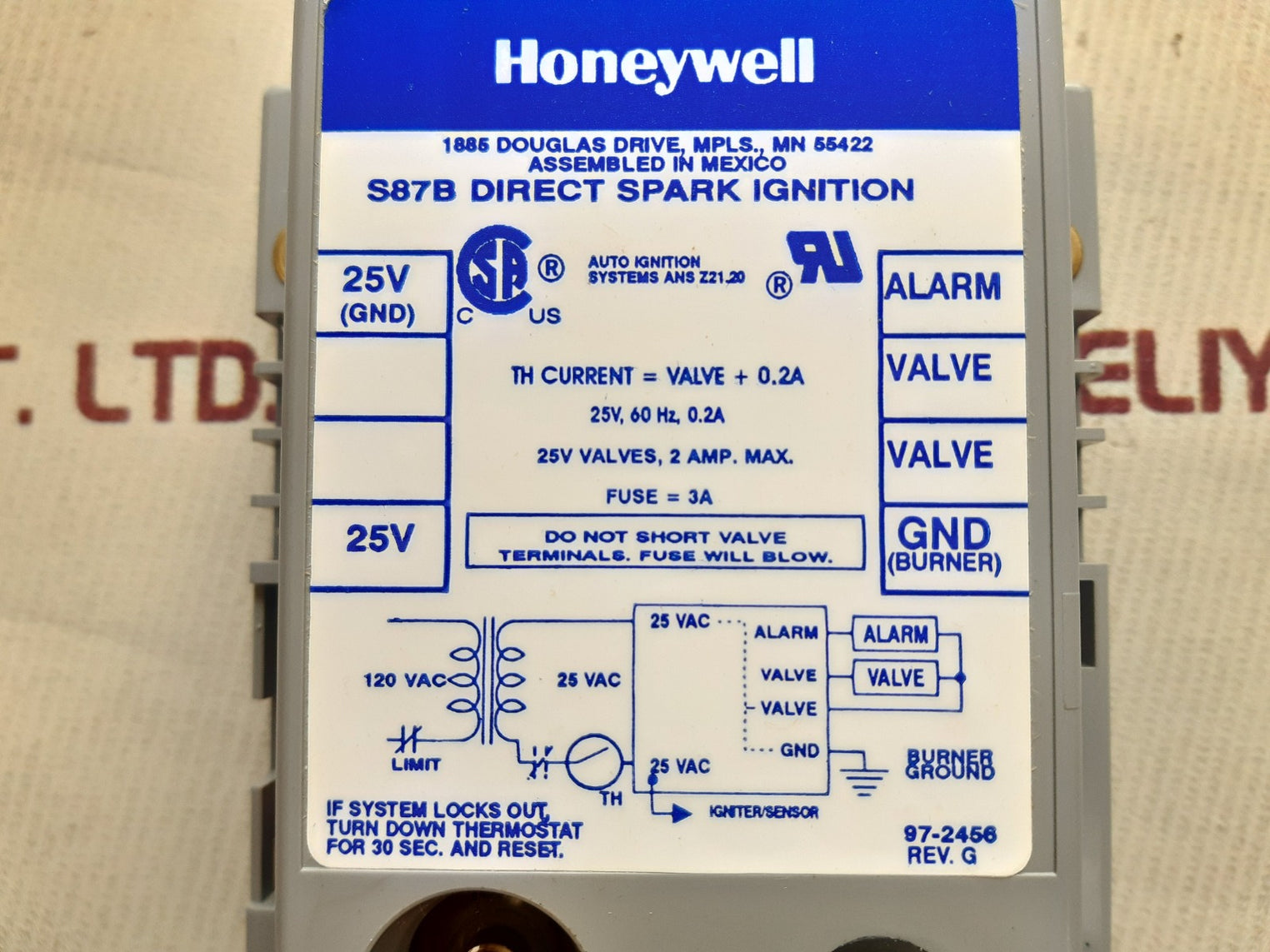 Honeywell s87b 1008 direct spark ignition
